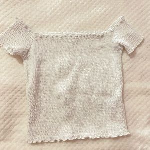 White full length/mid crop top